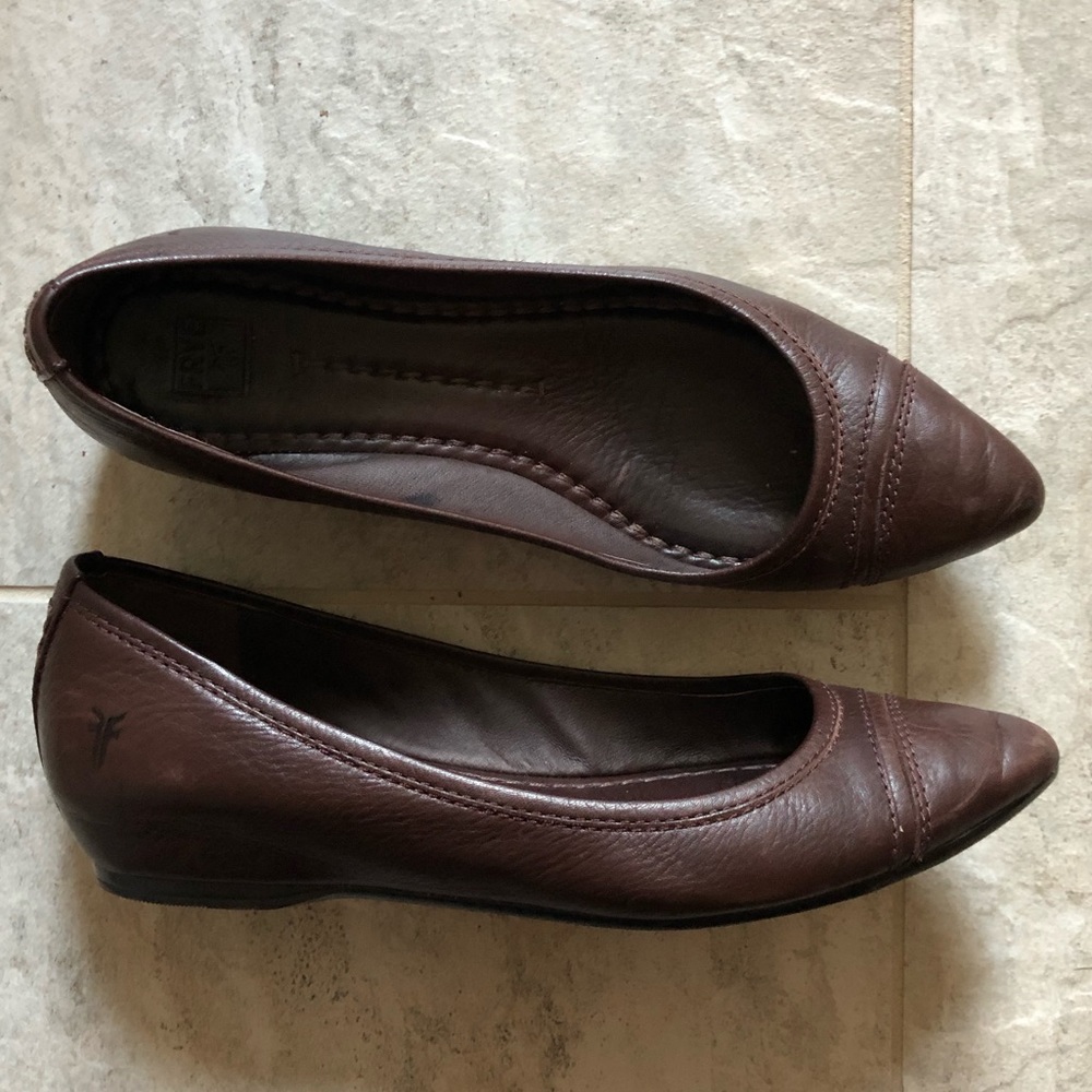 Frye Brown Leather Flats